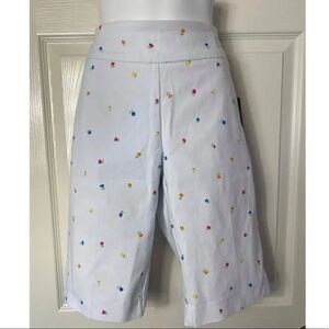 COUNTERPARTS 4P Feminine Floral Print White Shorts. NWT